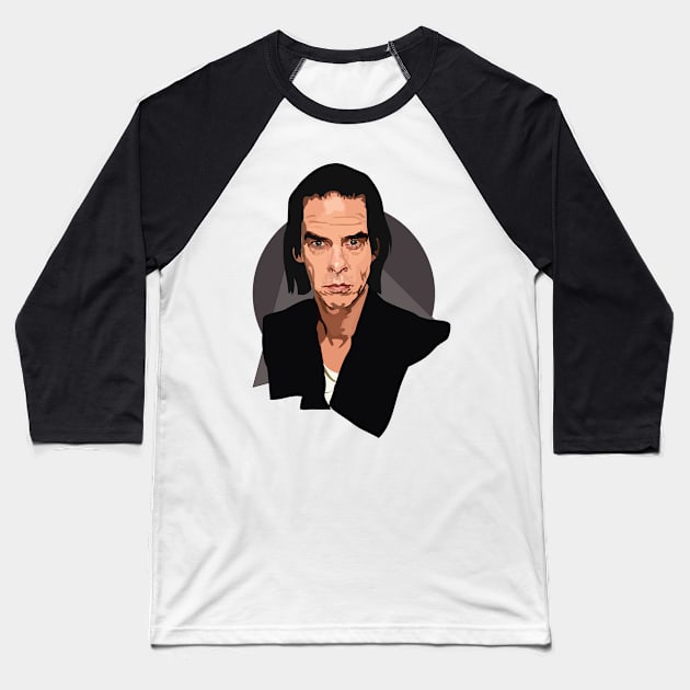 Nick Cave Baseball T-Shirt by annamckay